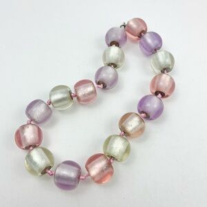 Vintage Zahara Chunky Statement Lucite Bead Necklace Colorful 19"